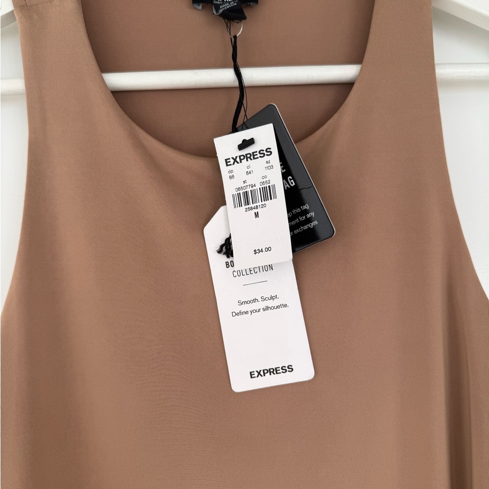 Express Camel Sleeveless Bodysuit, Size M NWT
